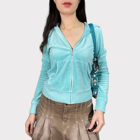 Vintage 2000's Juicy Couture turquoise Zip Up Hoodie (M)