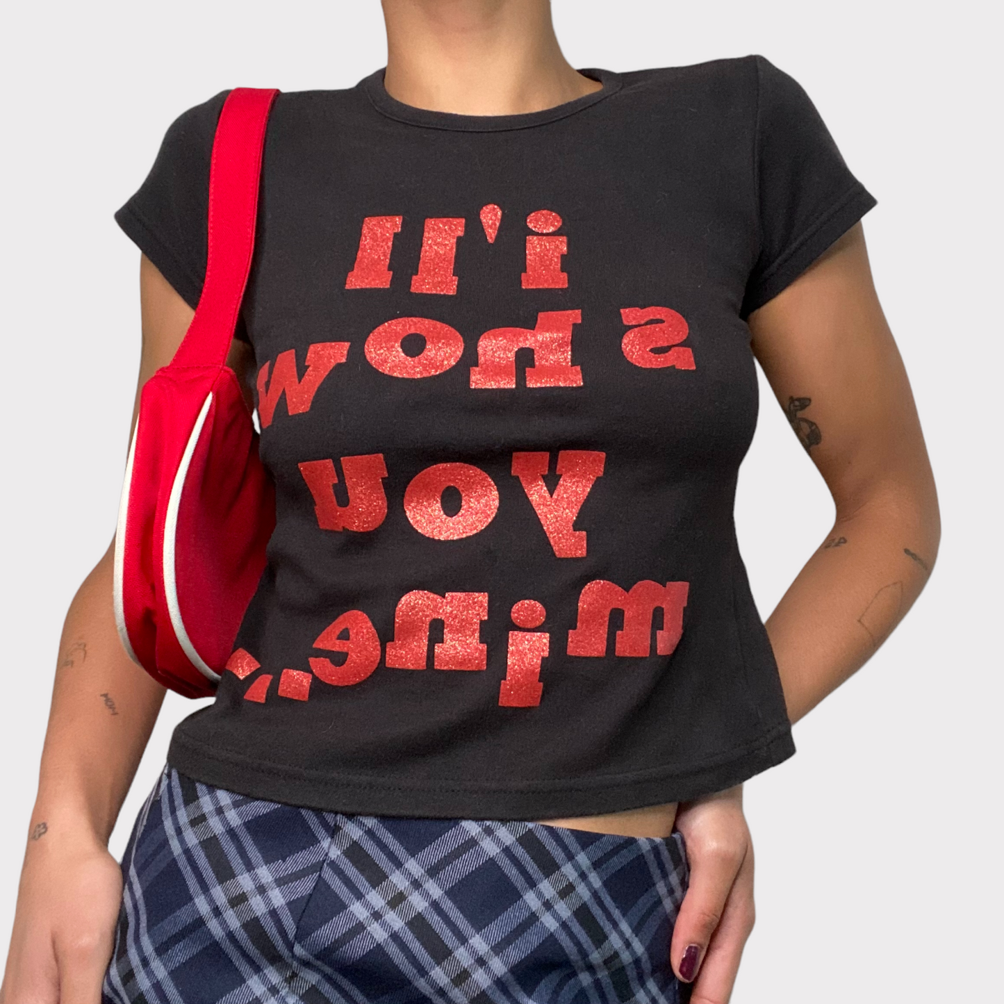 Vintage 2000's Skater Red Roxy Shoulder Bag with White Trim Details