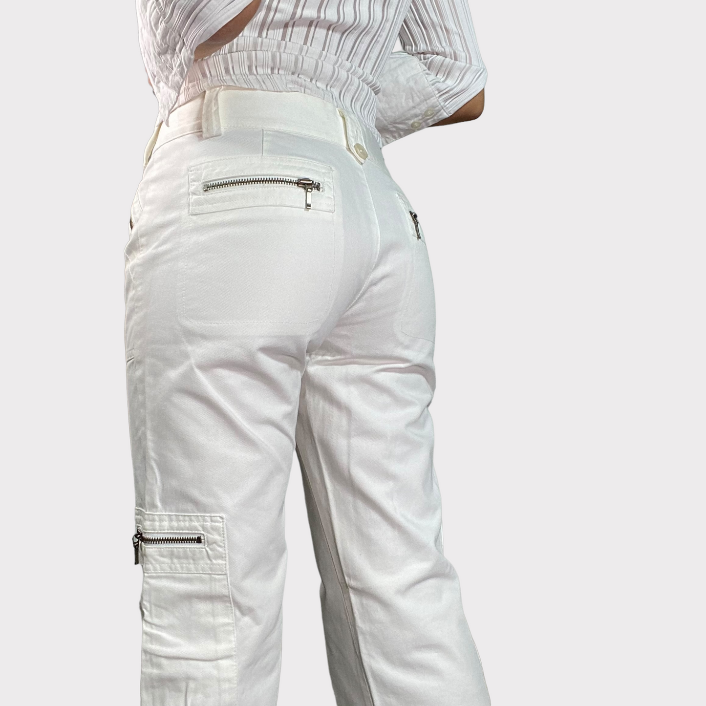 Vintage 90's Cyber White Cargo Pants (S)