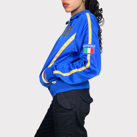 Vintage 2000's Football Core Blue 'Italia' Zip Up Sweater (L)