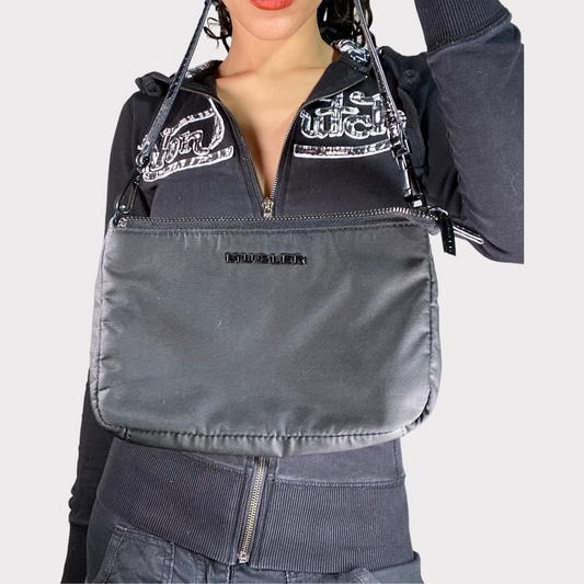 Vintage 2000's Archive Mugler Black Mini Shoulder Bag