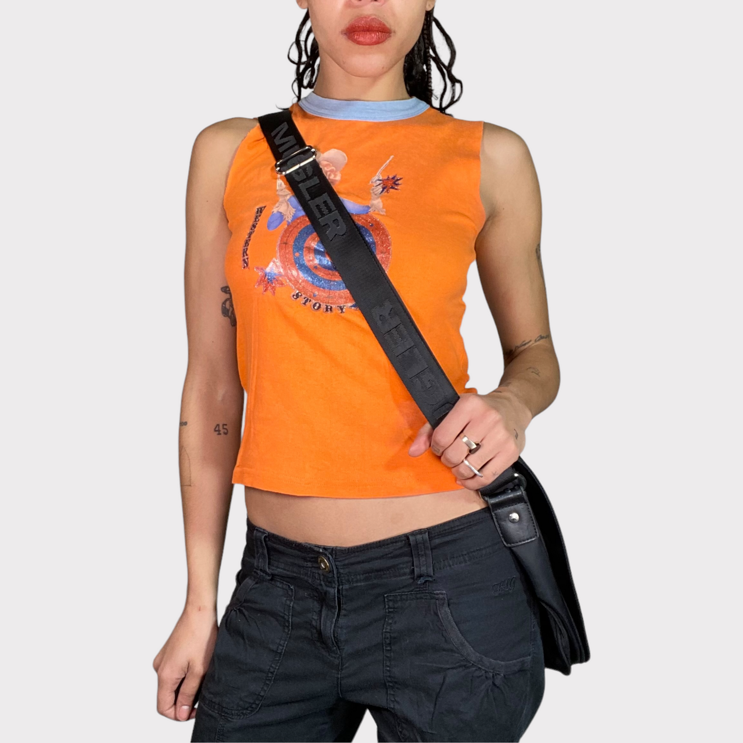 Vintage 2000's Archive Mugler Black Messenger Crossbody Bag