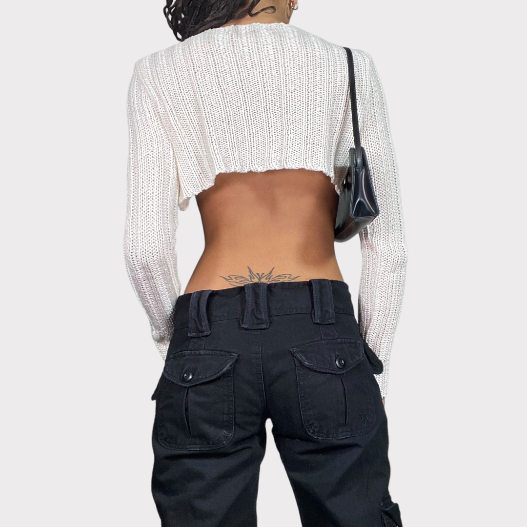 Vintage 2000's Fairy White Knit Ultra Cropped Blero (S)