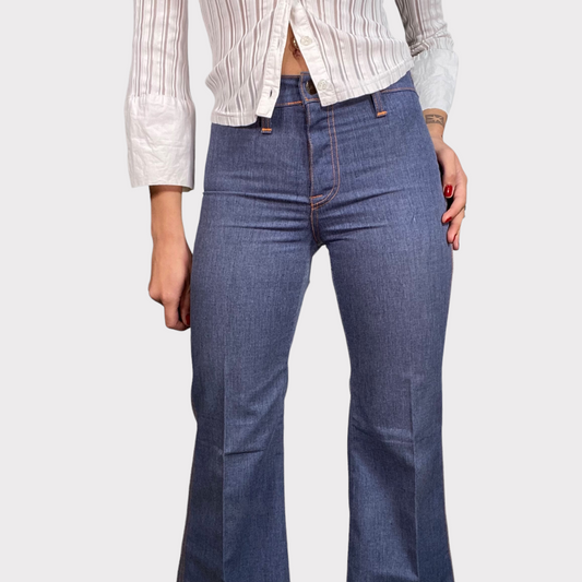 Vintage 70's Levis Off Duty Bootcut Jeans with Contrast Stitching (S)