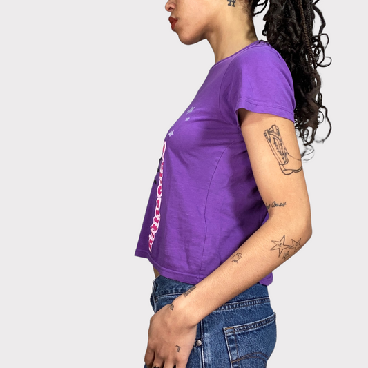 Vintage 90's Skater Purple Hello Kity Shirt (S/M)
