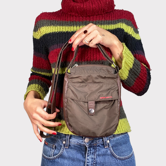 Vintage 2000's Miss Sixty Brown Small Messenger Crossbody Bag