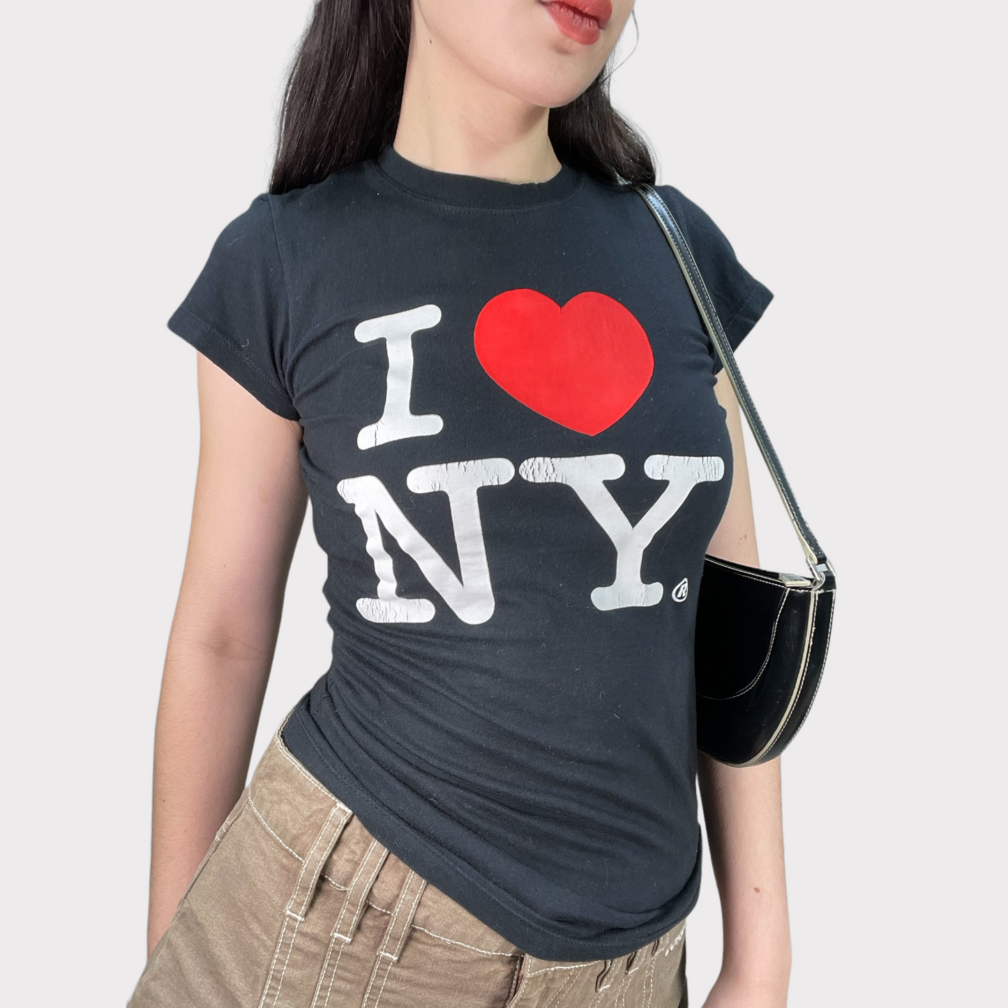 Vintage 90's Model Off Duty Black 'I Love NY' Shirt (M)