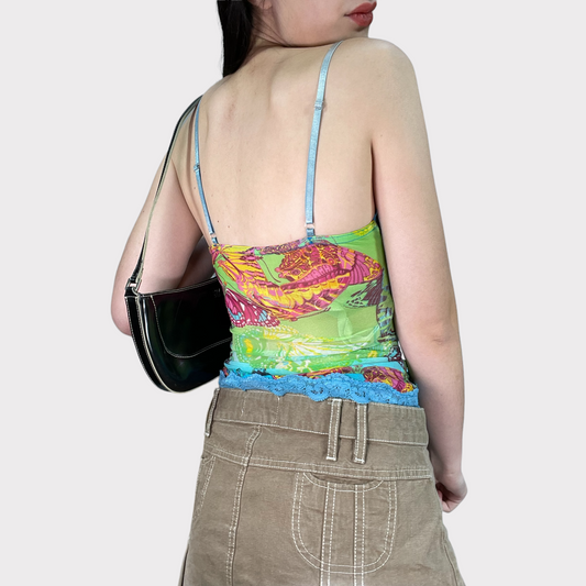 Vintage 90's Indie Multicolor Asymmetrical Cami Top (XS/S)