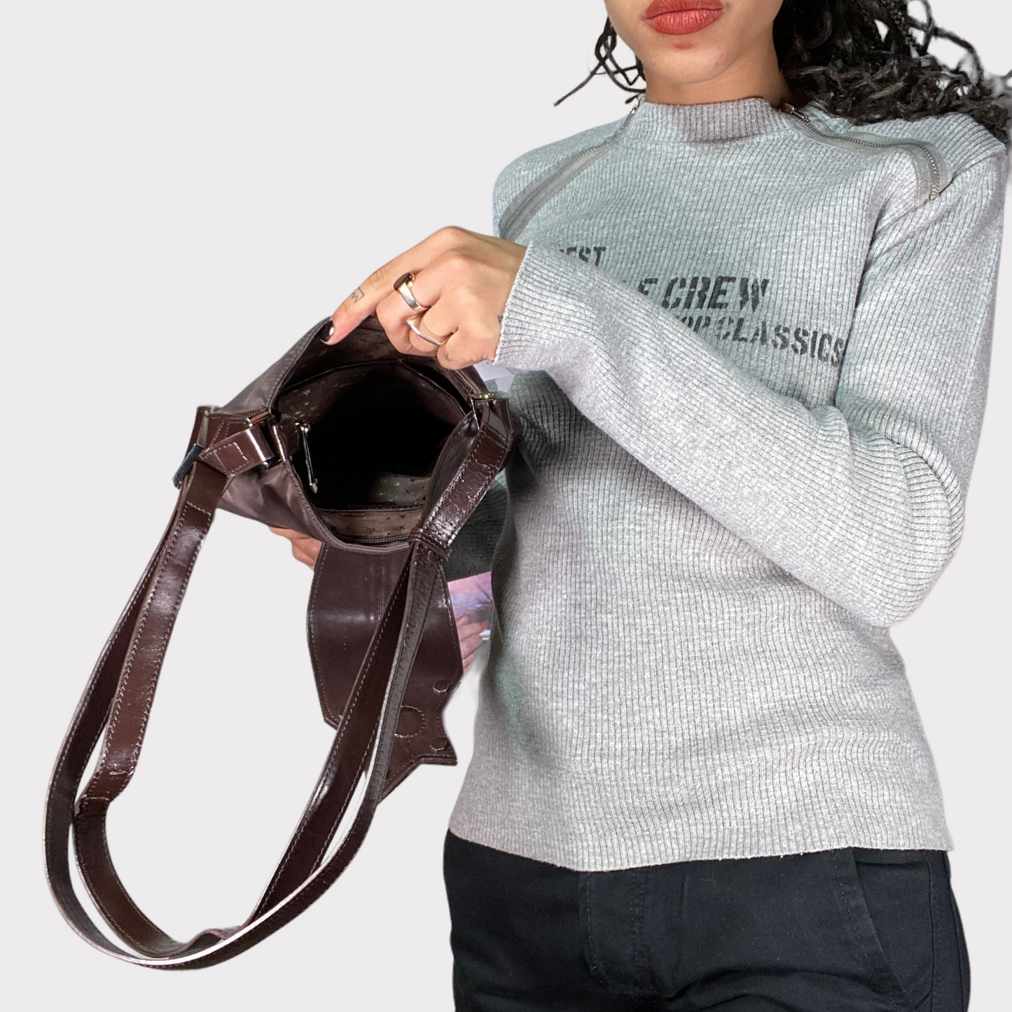 Vintage 2000's Archive Mugler Brown Crossbody Bag