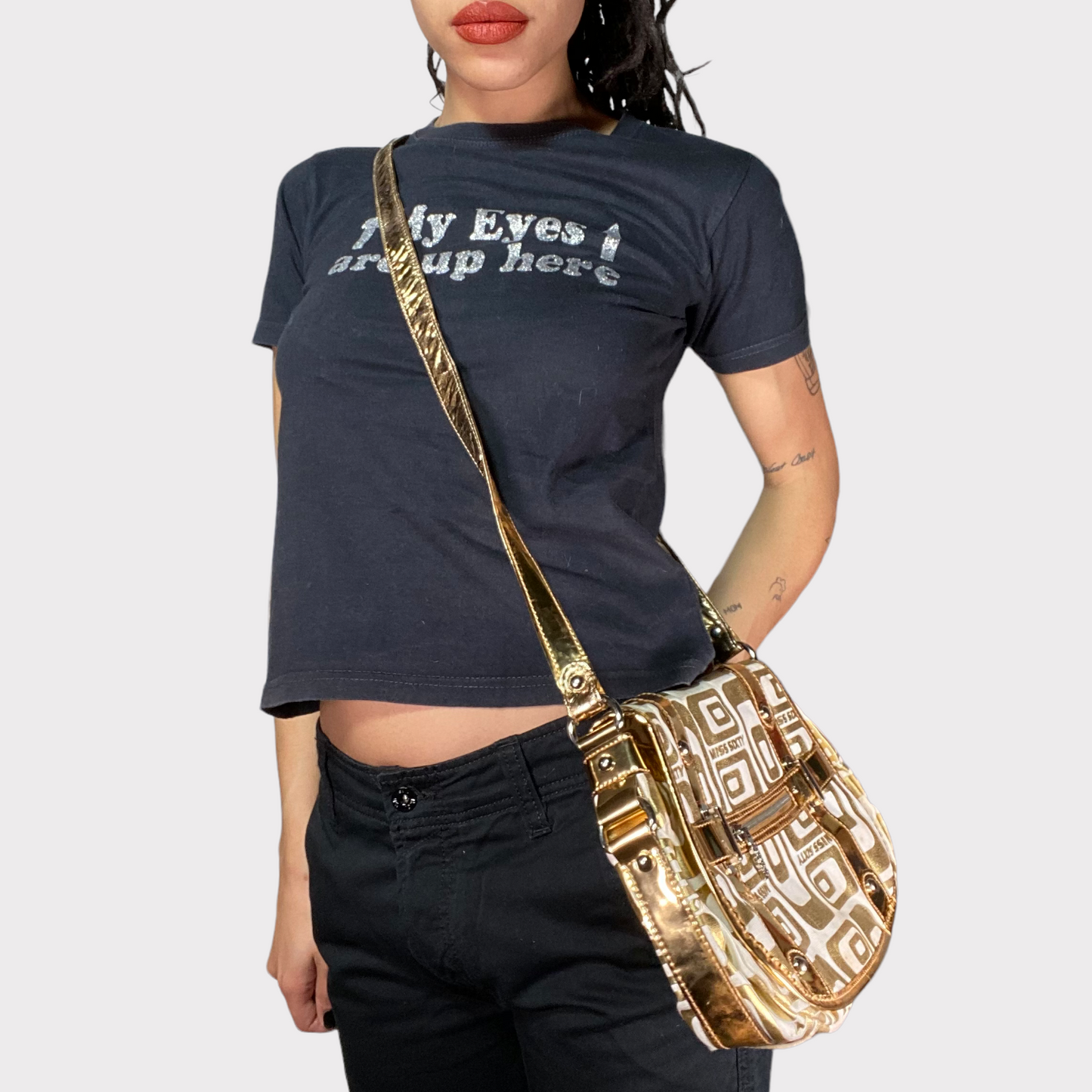 Vintage 2000's Archive Miss Sixty Gold Crossbody Bag