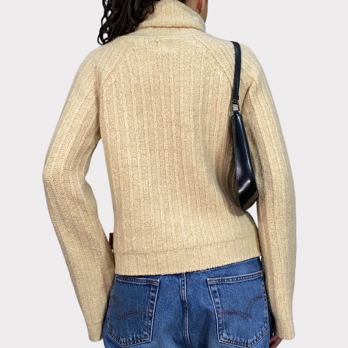 Vintage 90's Miss Sixty Beige Turtle Neck Knit Sweater (S/M)