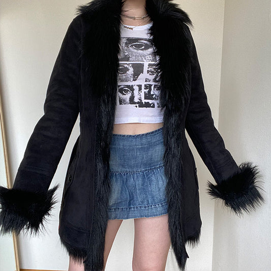 Vintage 90's Black Afghan Coat (M)