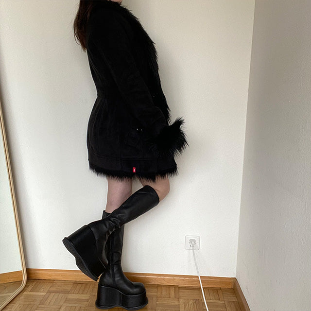 Vintage 90's Black Afghan Coat (M)