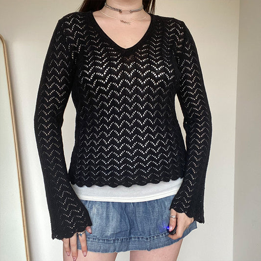 Vintage 90's Fairy Grunge Black Sweater (S)