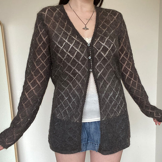 Vintage 90's Fairy Grunge Grey Cardigan (M/L)