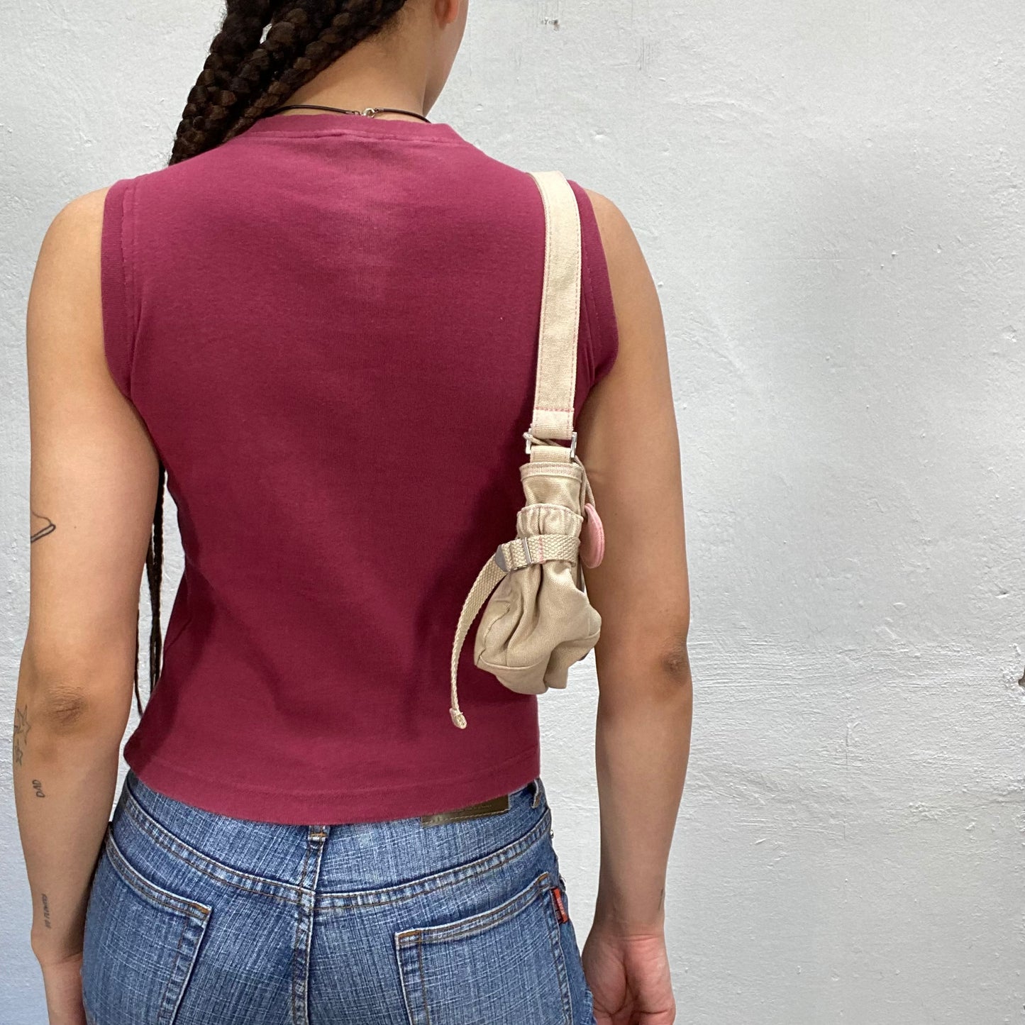 Vintage 90's Sporty Bordeaux Red “League Team” Tank Top (S)