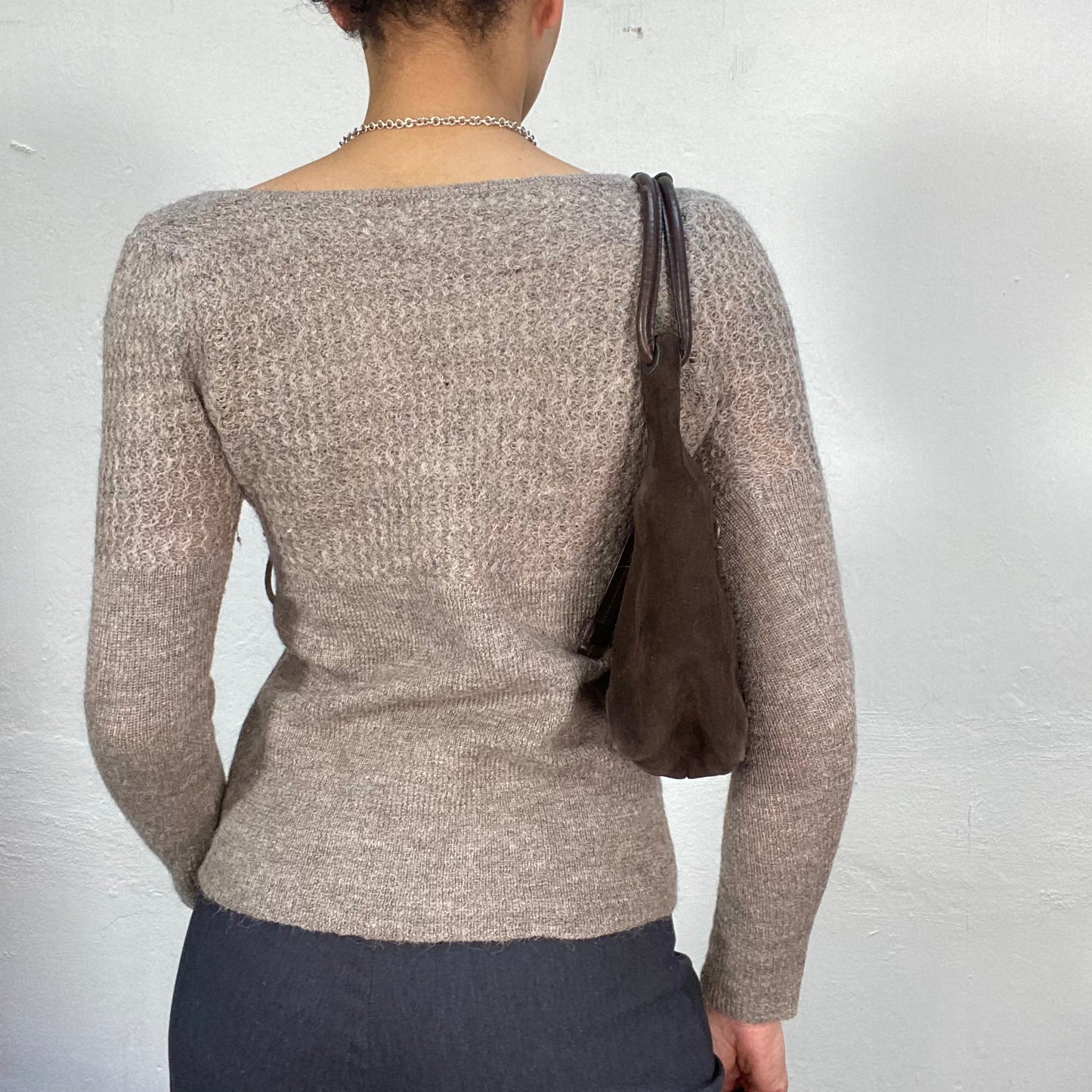 Vintage 90's Gilmore Girls Grey Knit Longsleeve with Button Details (S)