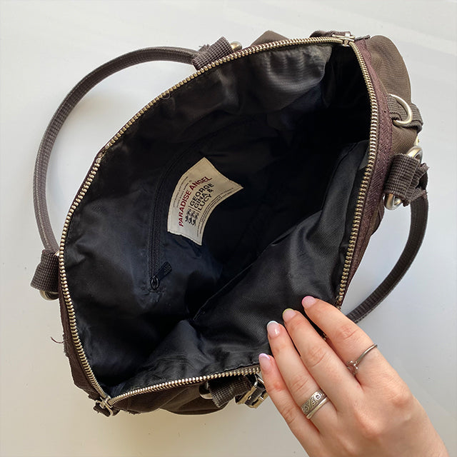 Vintage Y2K Cyber Grunge George Gina Lucy Brown Bowling Bag