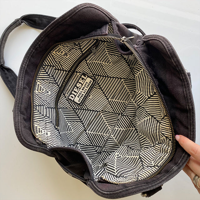 Vintage Y2K Diesel Black Bowling Bag