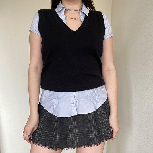 Vintage 90's Rachel Green Navy Sweater Vest (M/L)