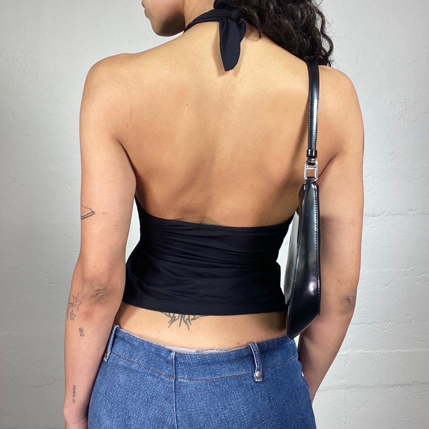 Vintage 2000's Casual Black Slim Fit Neckholder Top (S)