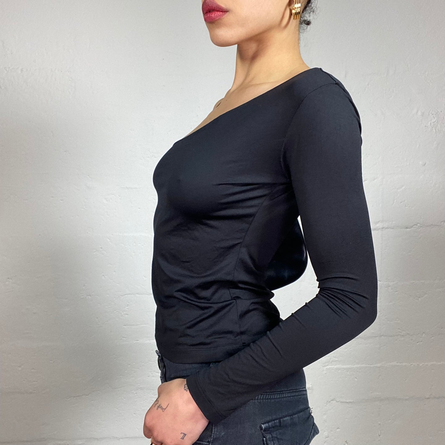 Vintage 2000's Chic Asymmetric One Shoulder Top (S)
