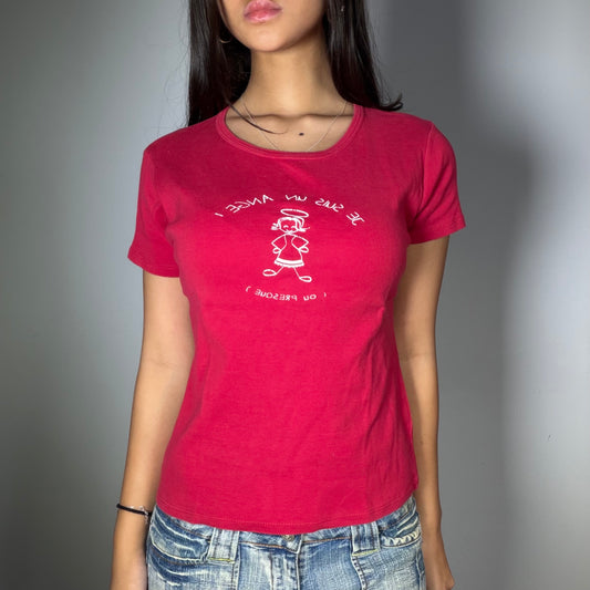 Vintage 90's Cute Red Graphic Baby Tee (M)