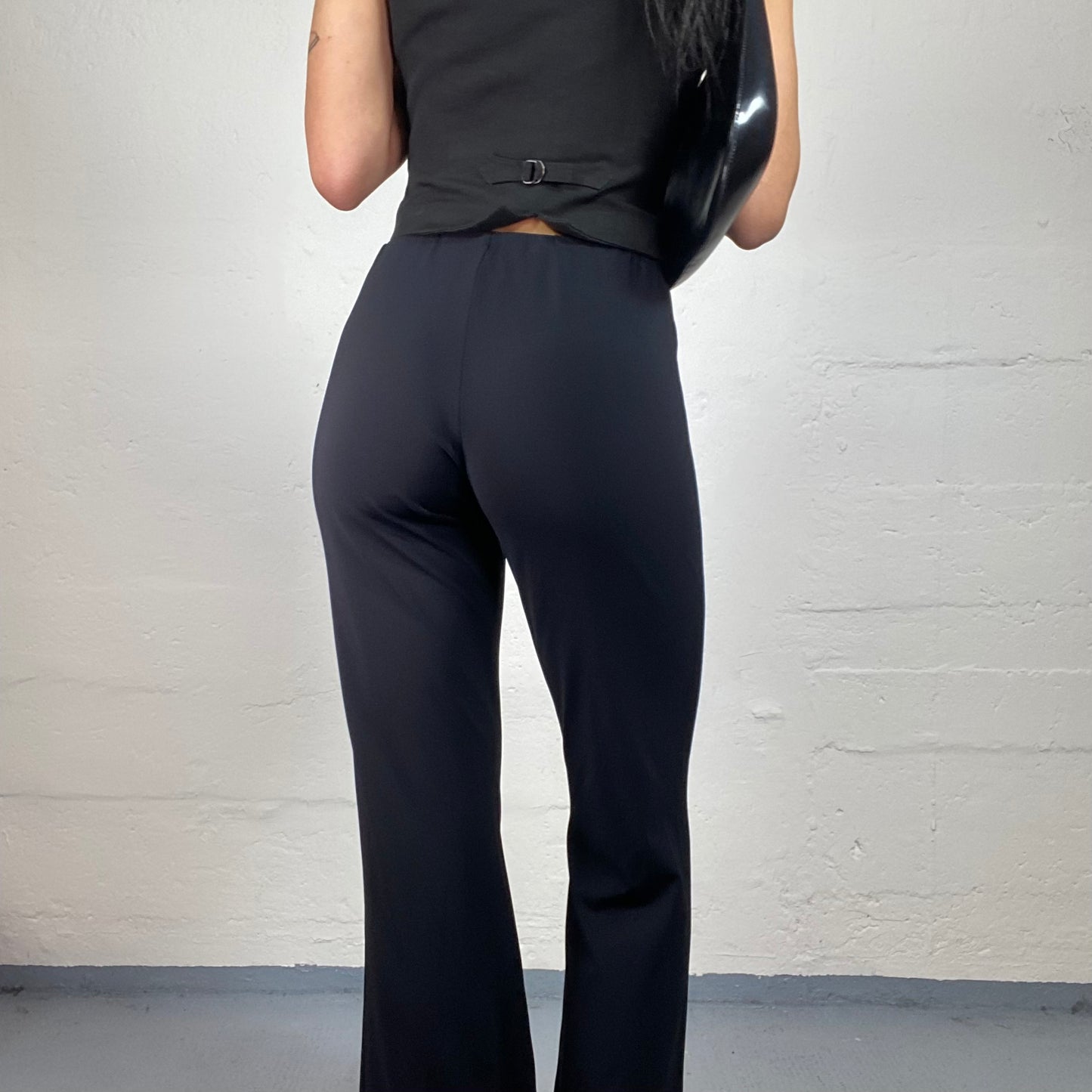 Vintage 2000's Office Girl Classy Black Mid Rise Bootcut Pants (S)
