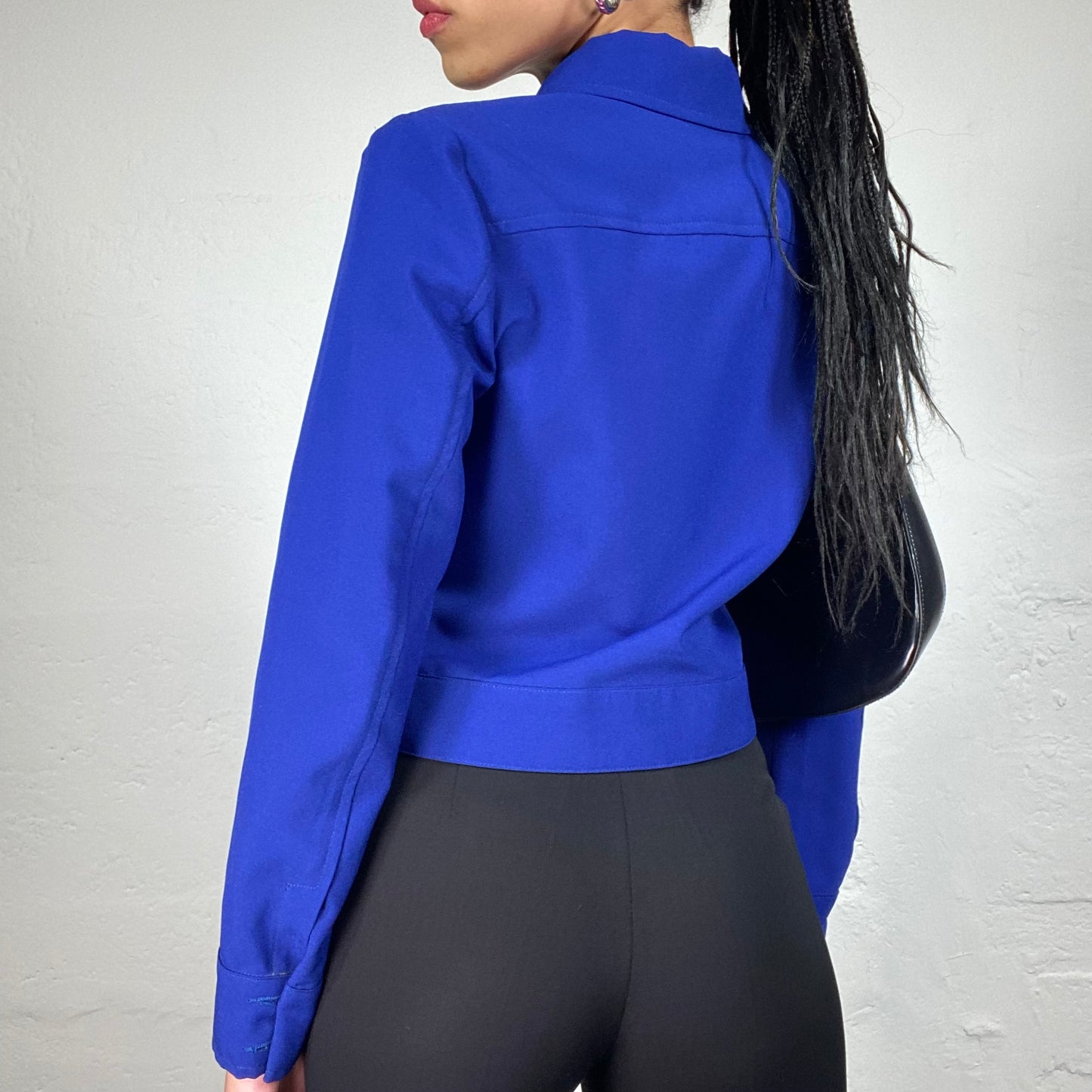 Vintage 2000's Classy Electric Blue Zip Up Collared Zip Up Jacket (S)