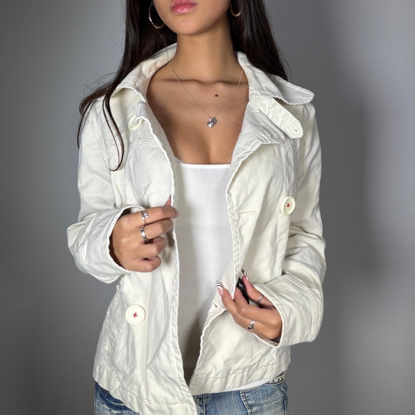 Vintage 90’s Classic White Jacket (M)