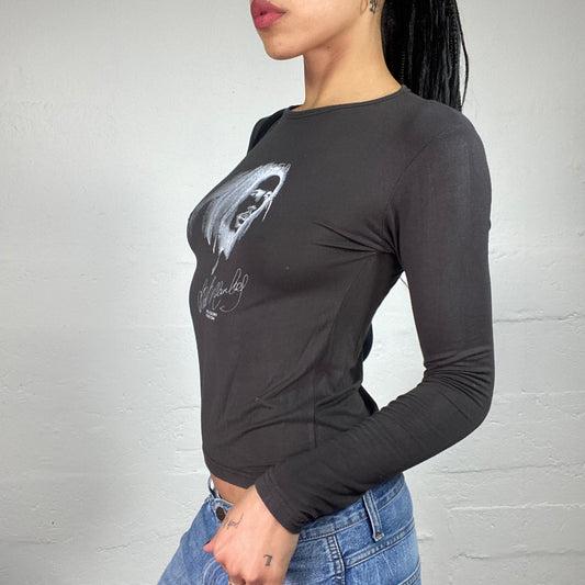 Vintage 2000's Downtown Girl Boy Marley Grey Longsleeve Jersey Top  (L)