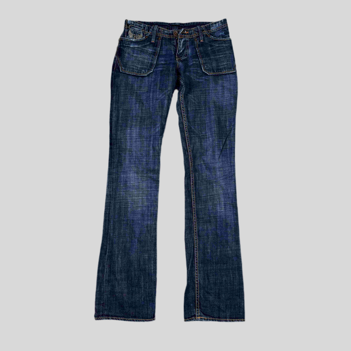 Vintage 90’s Archive Dark Washed Denim Flared Pants (S)