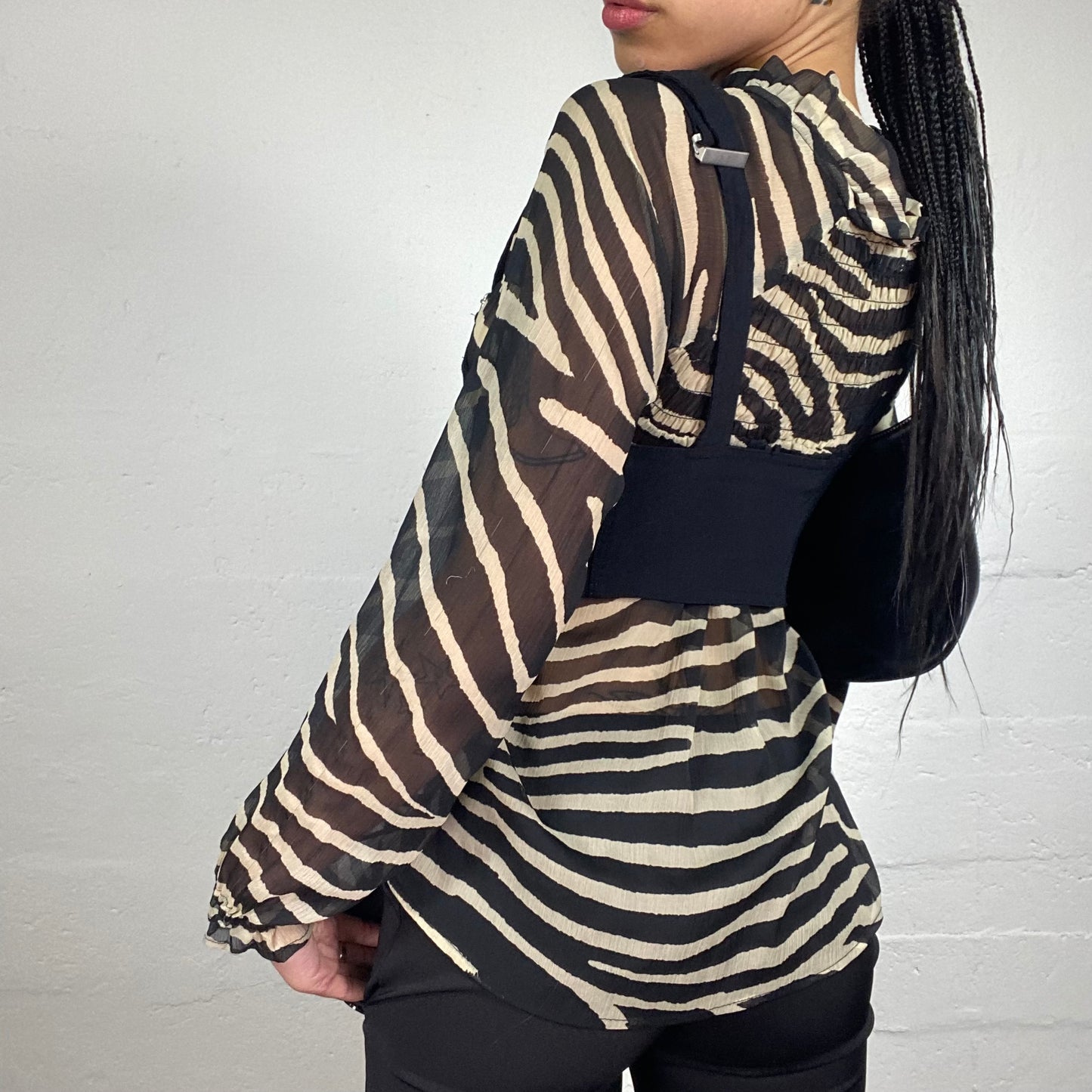 Vintage 2000's Downtown Girl Black Button Up Mini Vest Accessory