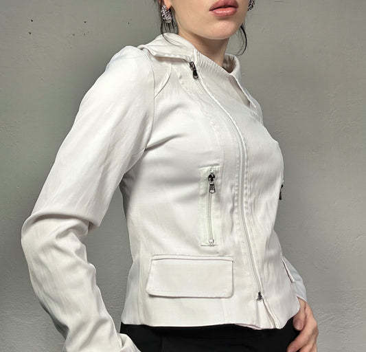 Vintage 90's Sleaze White Zip-Up Jacket (S)
