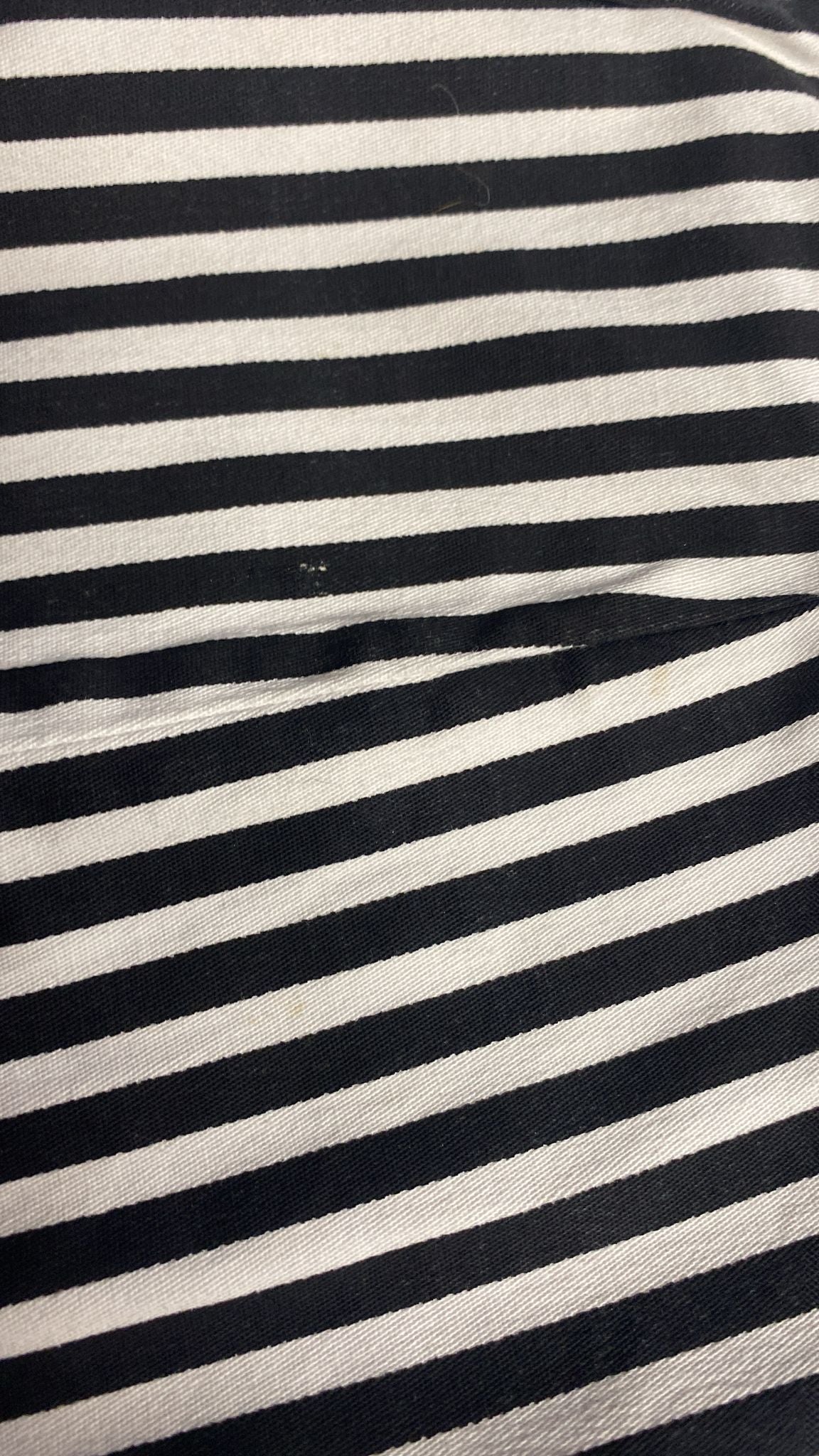 Vintage 2000's Coquette Black and White Striped Mini Cami Dress with Black Ribbon Details (L)