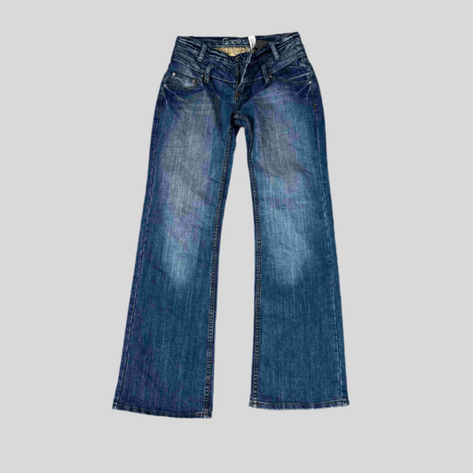 Vintage 90’s Dark Washed Denim Flared Pants (S)