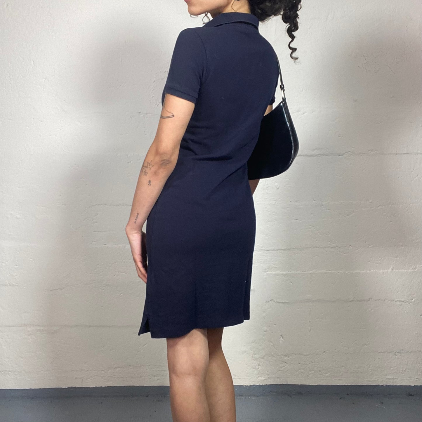 Vintage 2000's Archive Polo Tennis Navy Blue Dress with a Collar (XS)