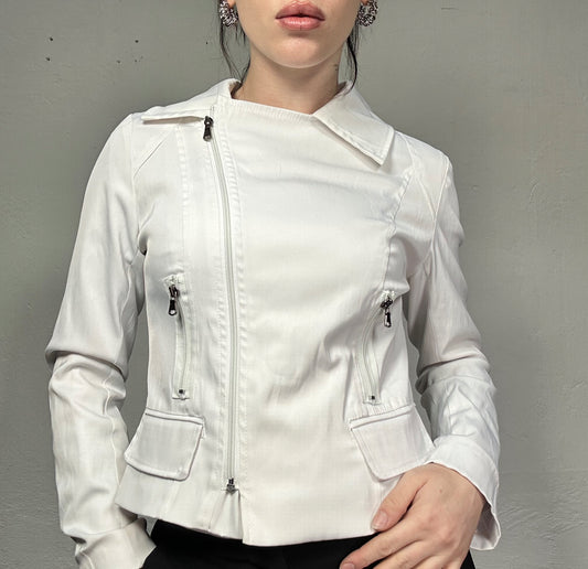 Vintage 90's Sleaze White Zip-Up Jacket (S)