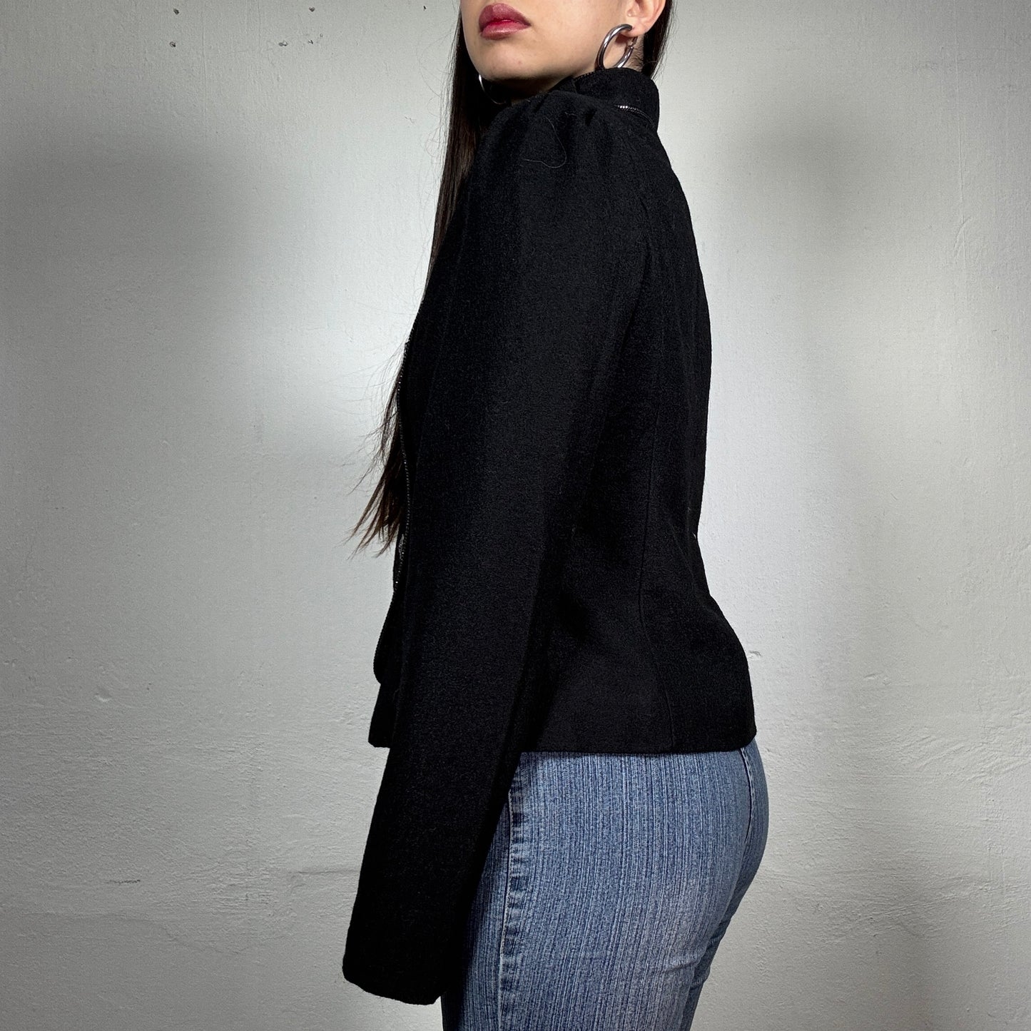 Vintage 2000’s Black Archive Military Style Hussar Jacket with Golden Buttons (S)