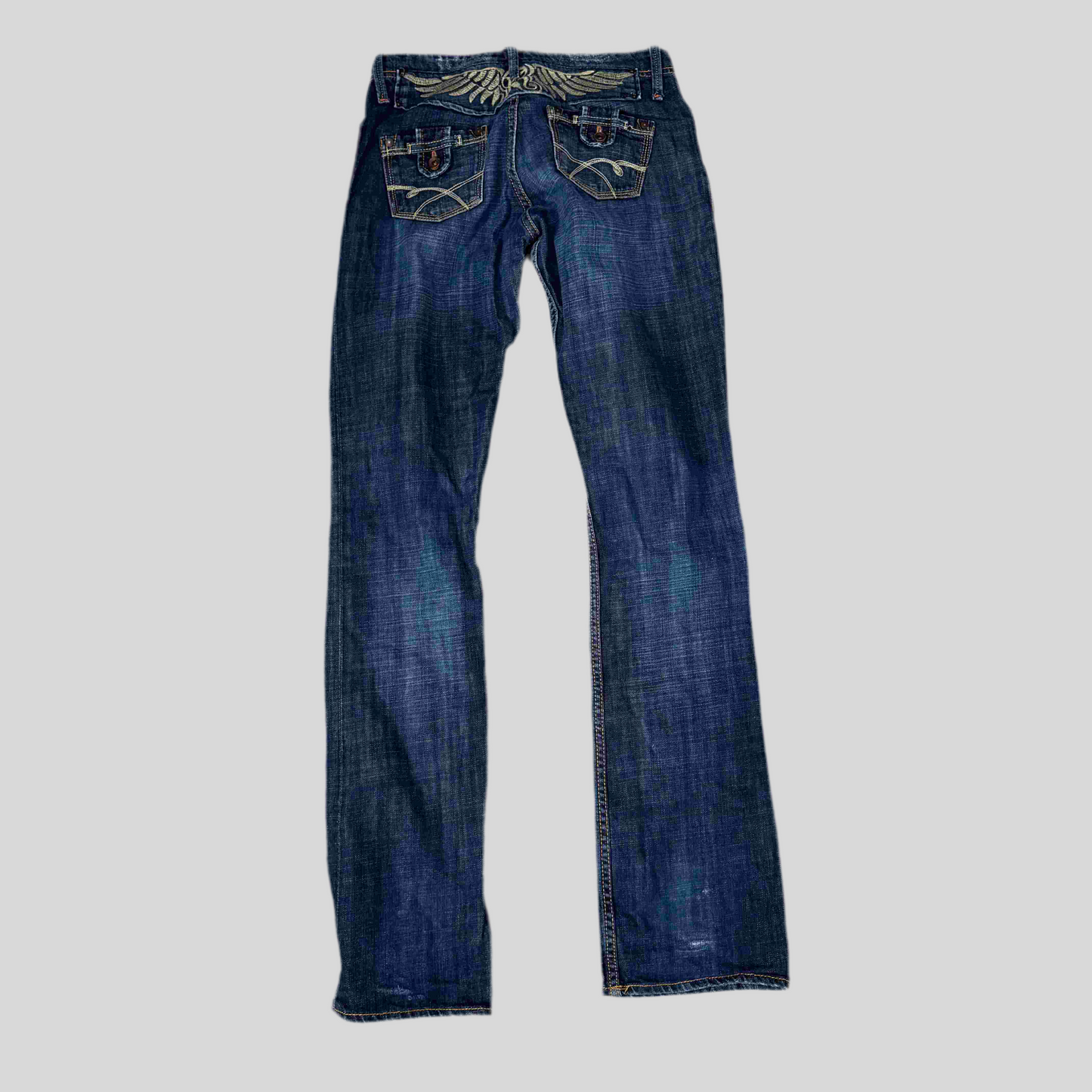 Vintage 90’s Archive Dark Washed Denim Flared Pants (S)