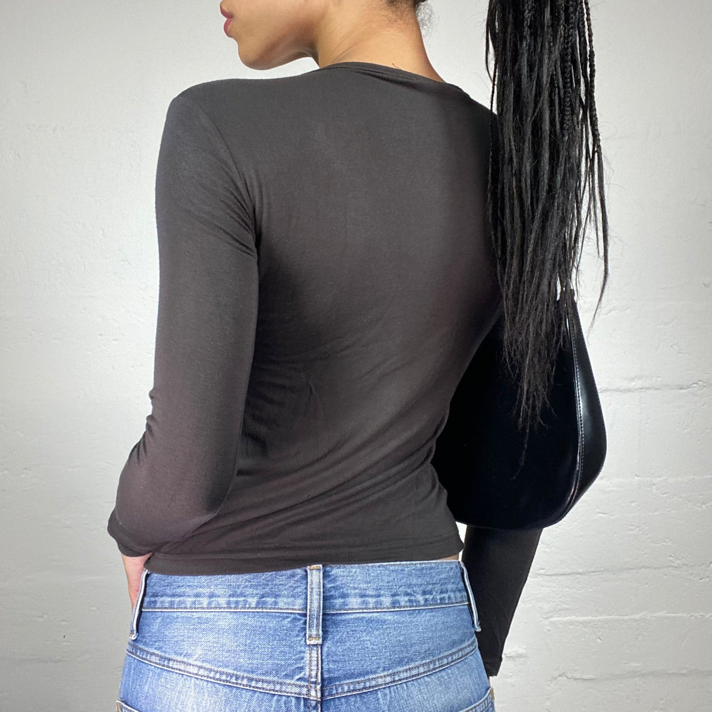 Vintage 2000's Downtown Girl Boy Marley Grey Longsleeve Jersey Top  (L)