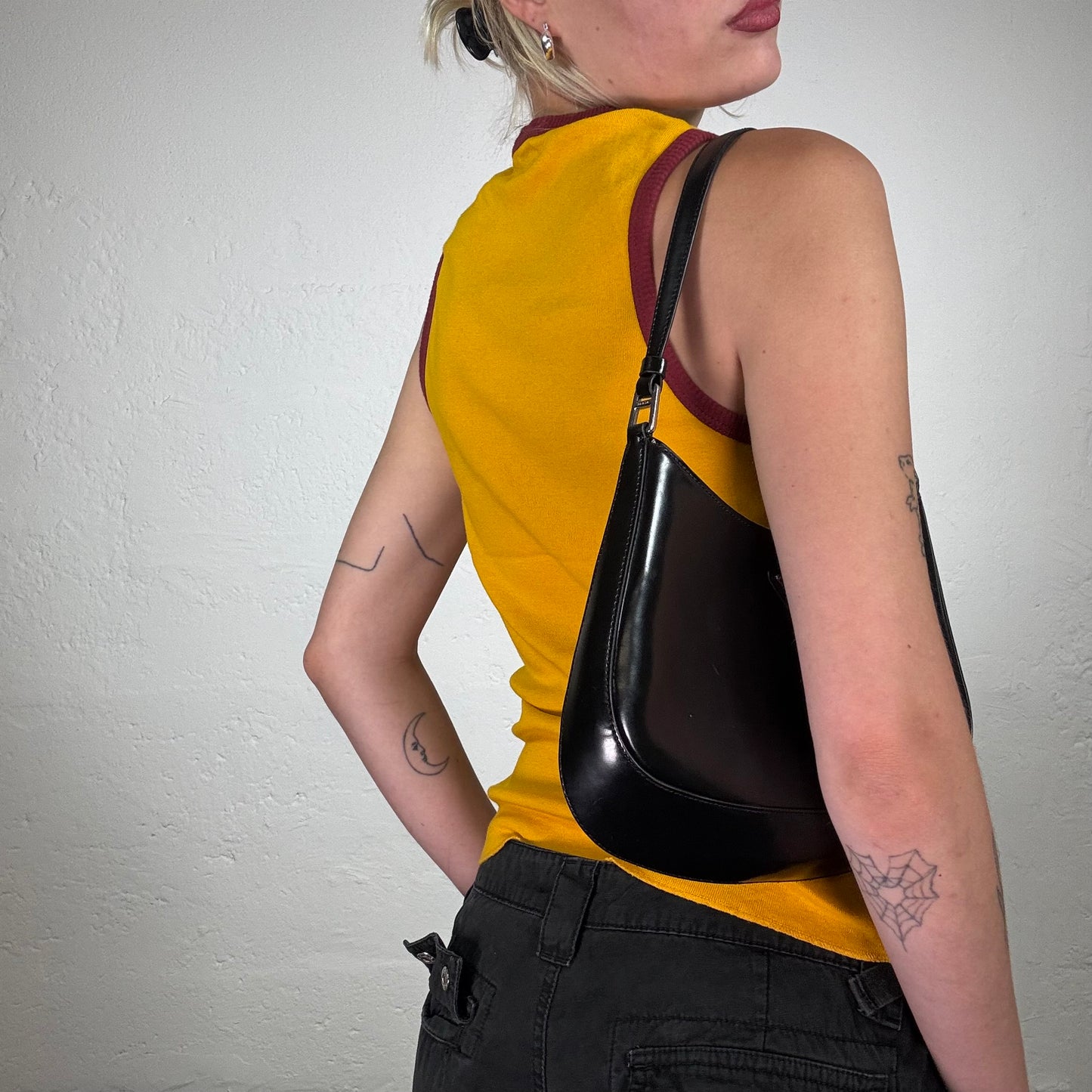 Vintage 2000's Phard Mustard Yellow Cuba Basket Ball Tank Top With Red Trim (M)