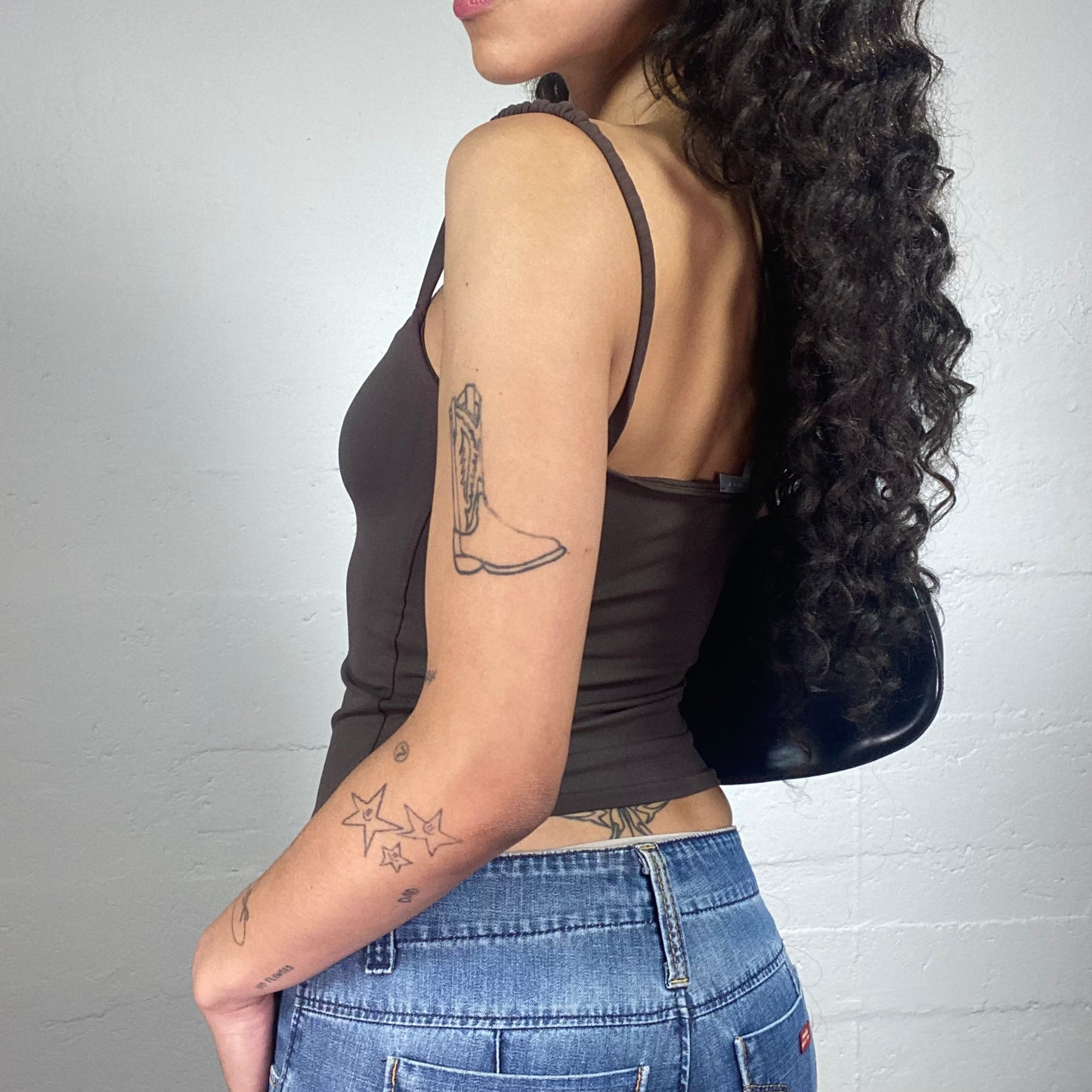 Vintage 2000's Casual Brown Cropped Tank Top (S)