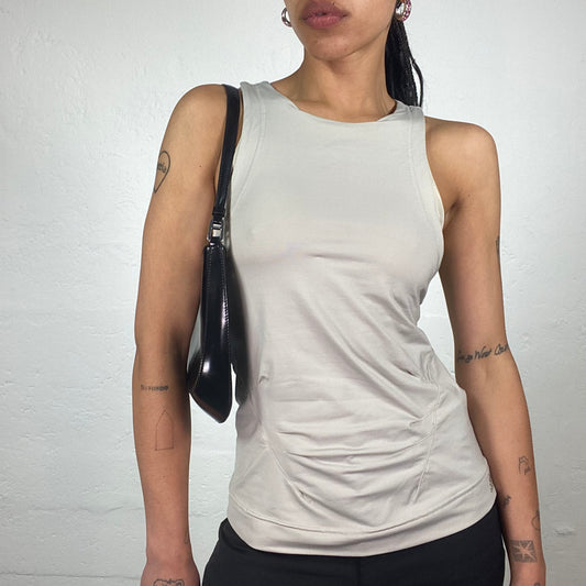 Vintage 2000’s Archive Adidas Sporty Cold Beige/Grey Tank Top (M)