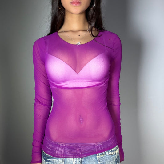 Vintage 90’s Archive Purple Mesh Longsleeve Top (S)