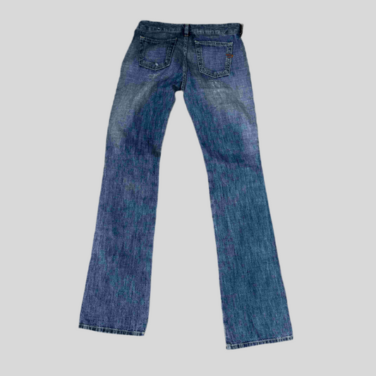 Vintage 90's Diesel Dark Washed Denim Flared Pants (S)