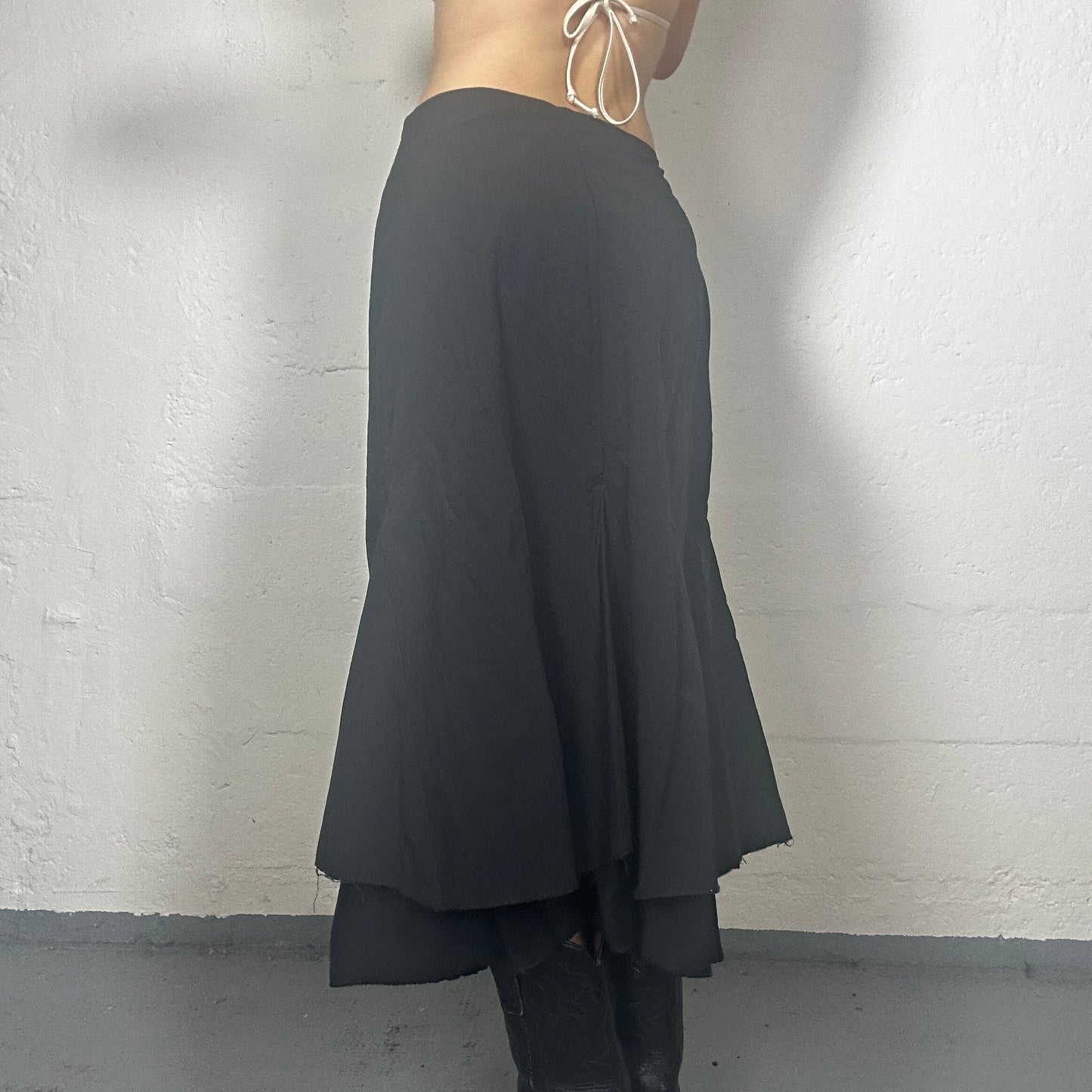 Vintage 2000’s Archive Maxi Black Layering Skirt (XS)