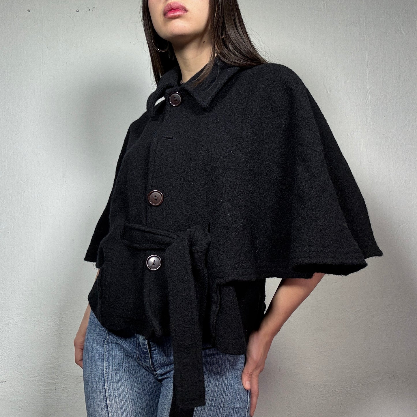 Vintage 90’s Archive Black Cape Style Jacket (S)