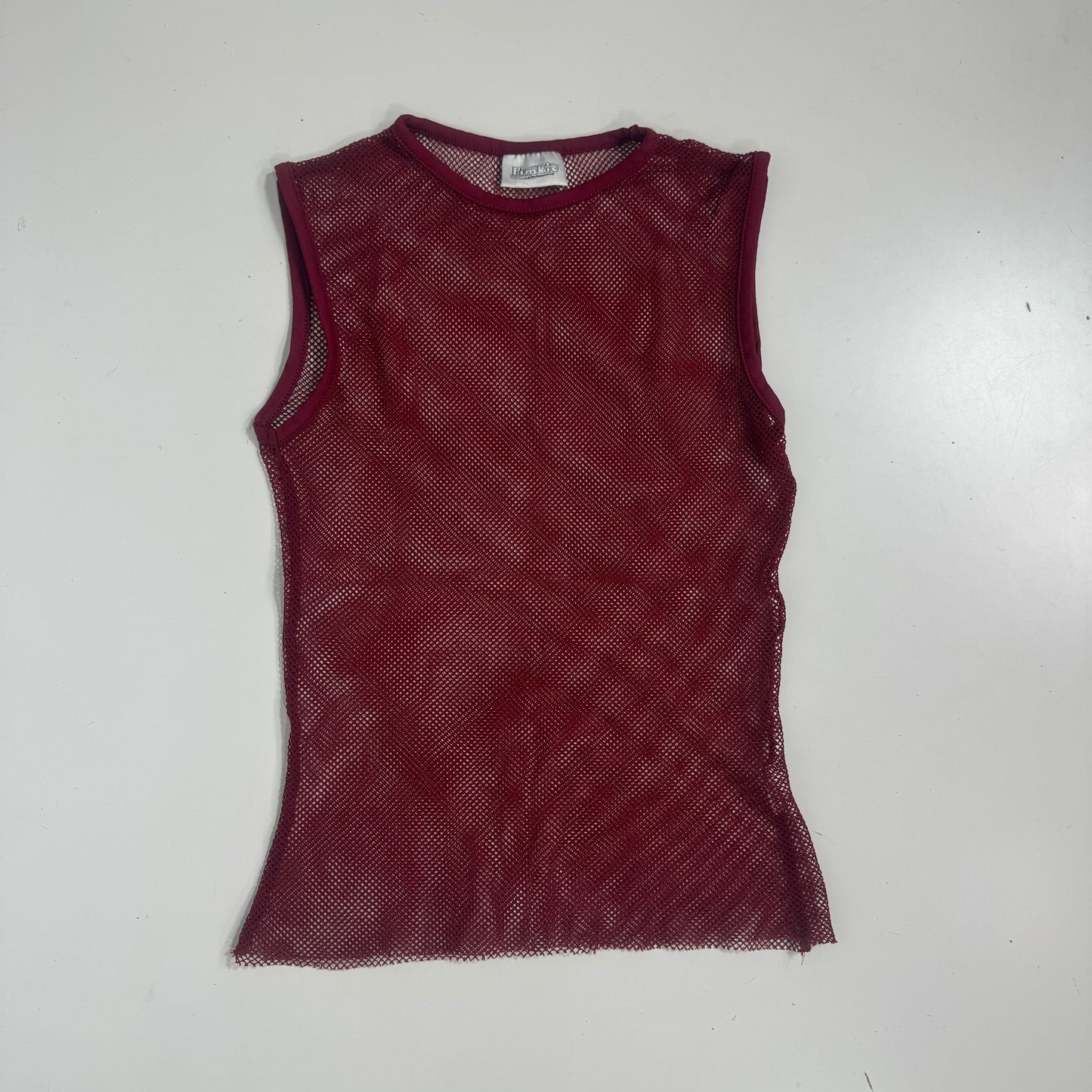 Vintage 2000's Rave Cherry Red Fishnet Tanktop (S)