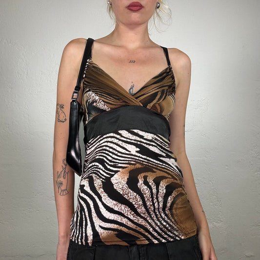 Vintage 2000's Summer Night Out Tiger Print Cami Top (S)